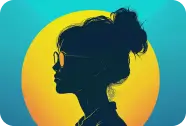 Woman Silhouette at Sunrise Woman Silhouette at Sunrise